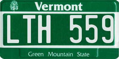 VT license plate LTH559