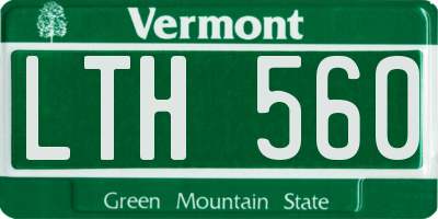 VT license plate LTH560