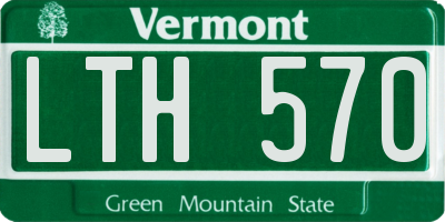 VT license plate LTH570