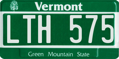VT license plate LTH575