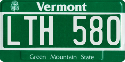 VT license plate LTH580