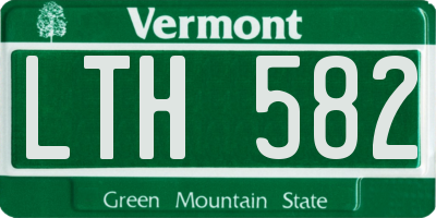 VT license plate LTH582