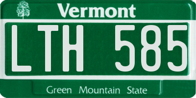 VT license plate LTH585