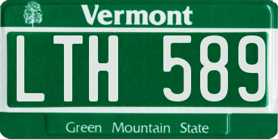 VT license plate LTH589