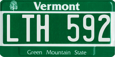 VT license plate LTH592