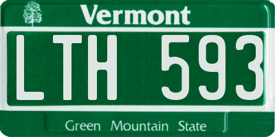 VT license plate LTH593