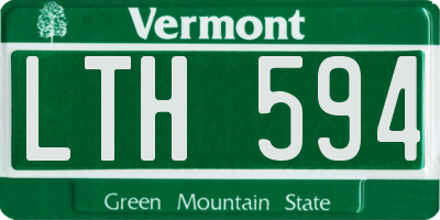 VT license plate LTH594