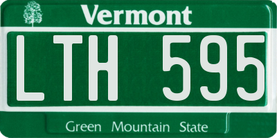 VT license plate LTH595