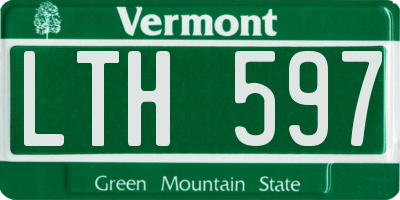 VT license plate LTH597