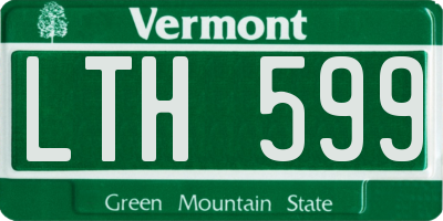 VT license plate LTH599