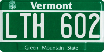 VT license plate LTH602