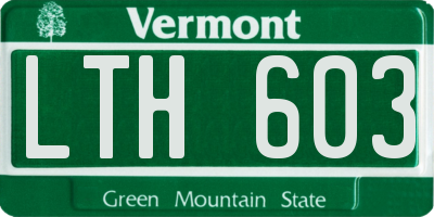 VT license plate LTH603