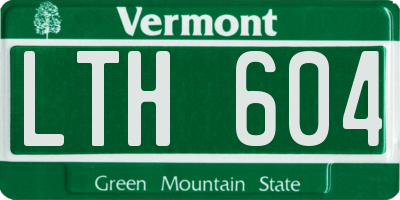 VT license plate LTH604