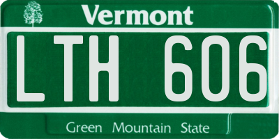 VT license plate LTH606