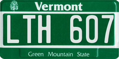 VT license plate LTH607