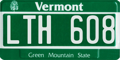 VT license plate LTH608