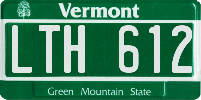 VT license plate LTH612