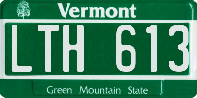 VT license plate LTH613