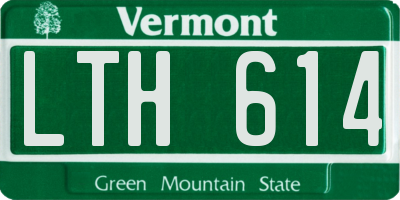 VT license plate LTH614