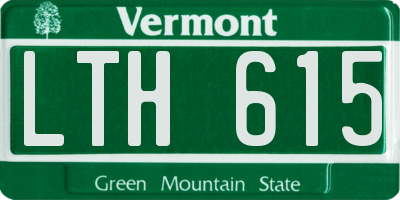 VT license plate LTH615