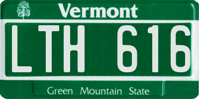 VT license plate LTH616