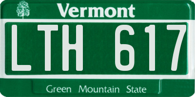 VT license plate LTH617
