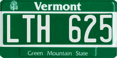 VT license plate LTH625