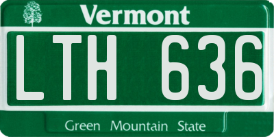 VT license plate LTH636