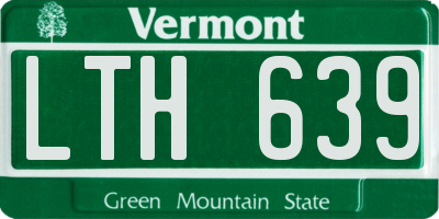 VT license plate LTH639