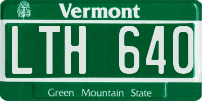 VT license plate LTH640
