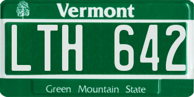 VT license plate LTH642