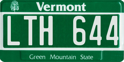 VT license plate LTH644
