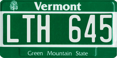 VT license plate LTH645