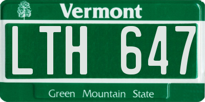 VT license plate LTH647