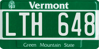VT license plate LTH648