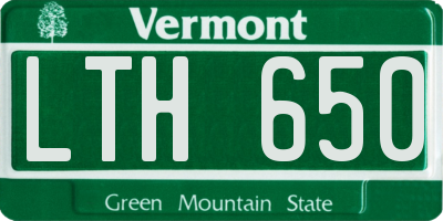 VT license plate LTH650