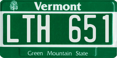 VT license plate LTH651