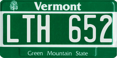 VT license plate LTH652