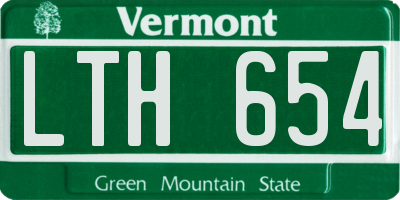 VT license plate LTH654