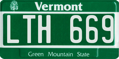 VT license plate LTH669