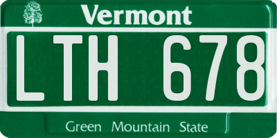 VT license plate LTH678