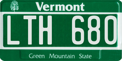 VT license plate LTH680