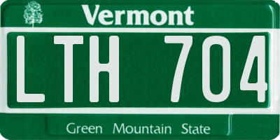 VT license plate LTH704