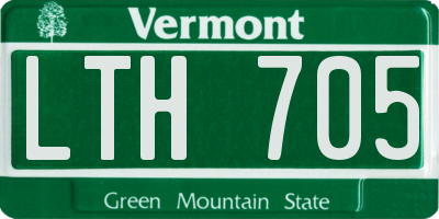VT license plate LTH705