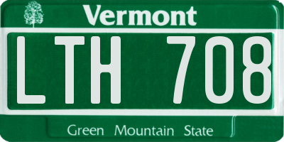 VT license plate LTH708