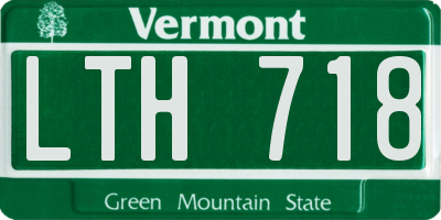 VT license plate LTH718