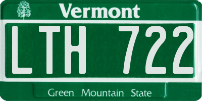 VT license plate LTH722