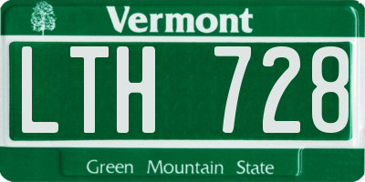 VT license plate LTH728