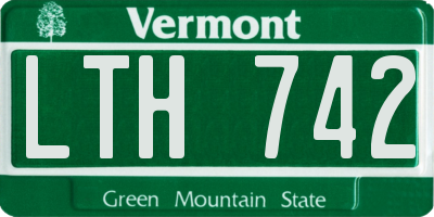 VT license plate LTH742
