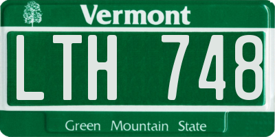 VT license plate LTH748
